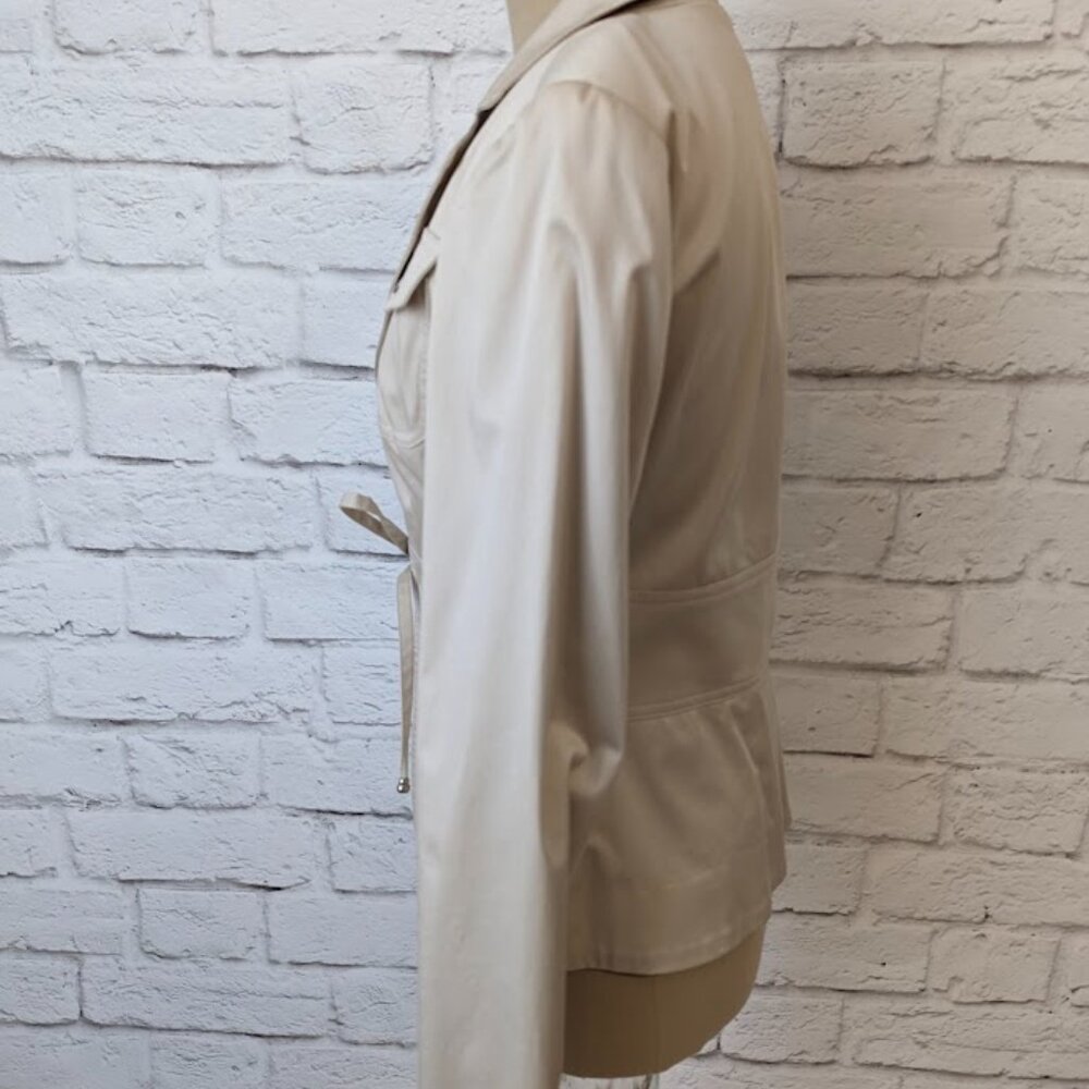 Classy Tan Spring Blazer Jacket By Cache - Size 2 - image 4